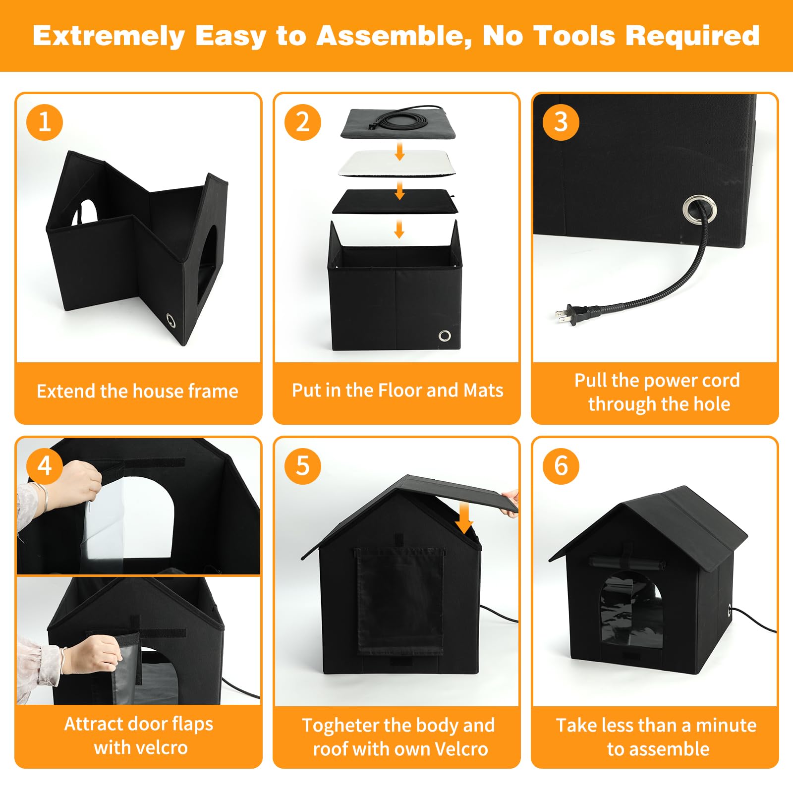 FHTONGE roomy interior fits two cats or small pets comfortably.