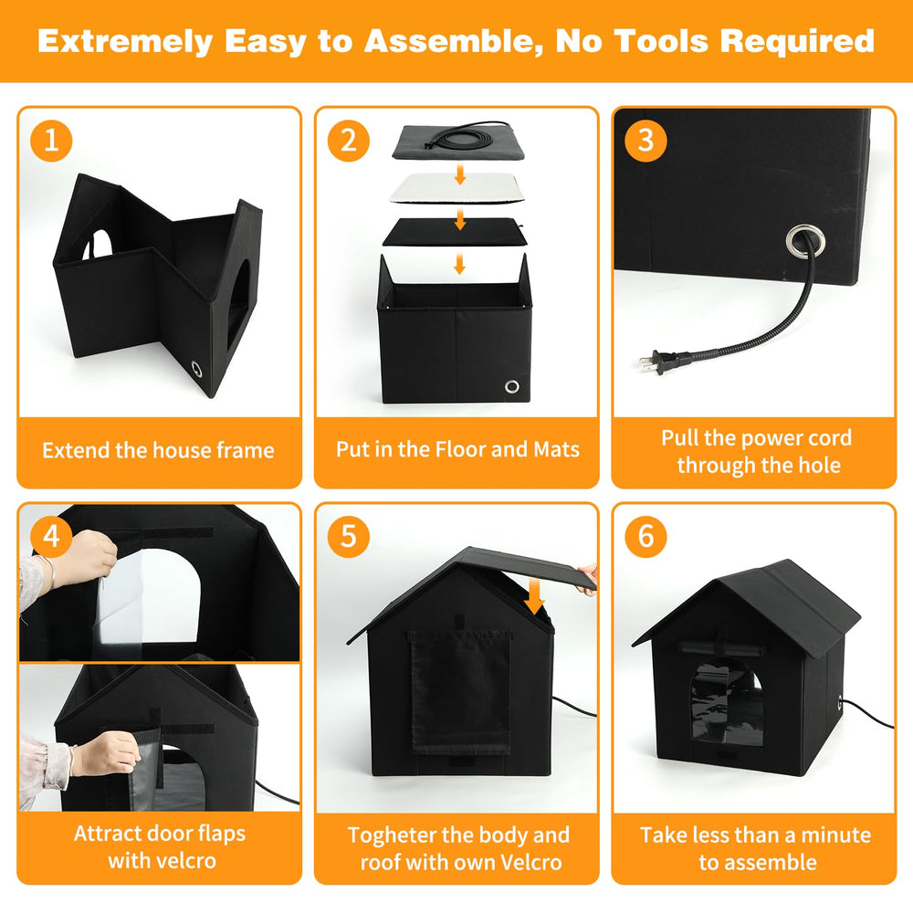 FHTONGE roomy interior fits two cats or small pets comfortably.