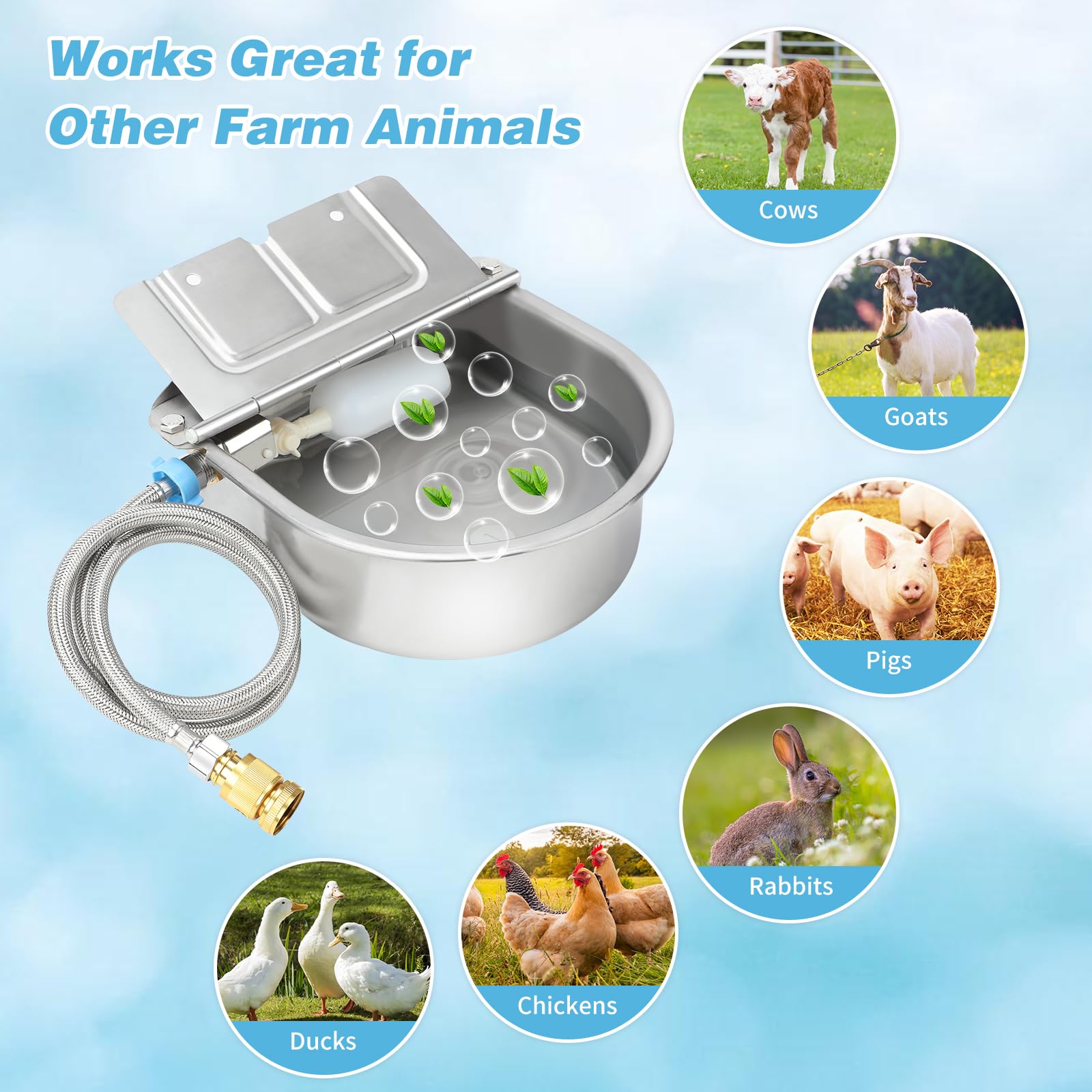 FHTONGE wall-mount water bowl keeps pets off damp ground.