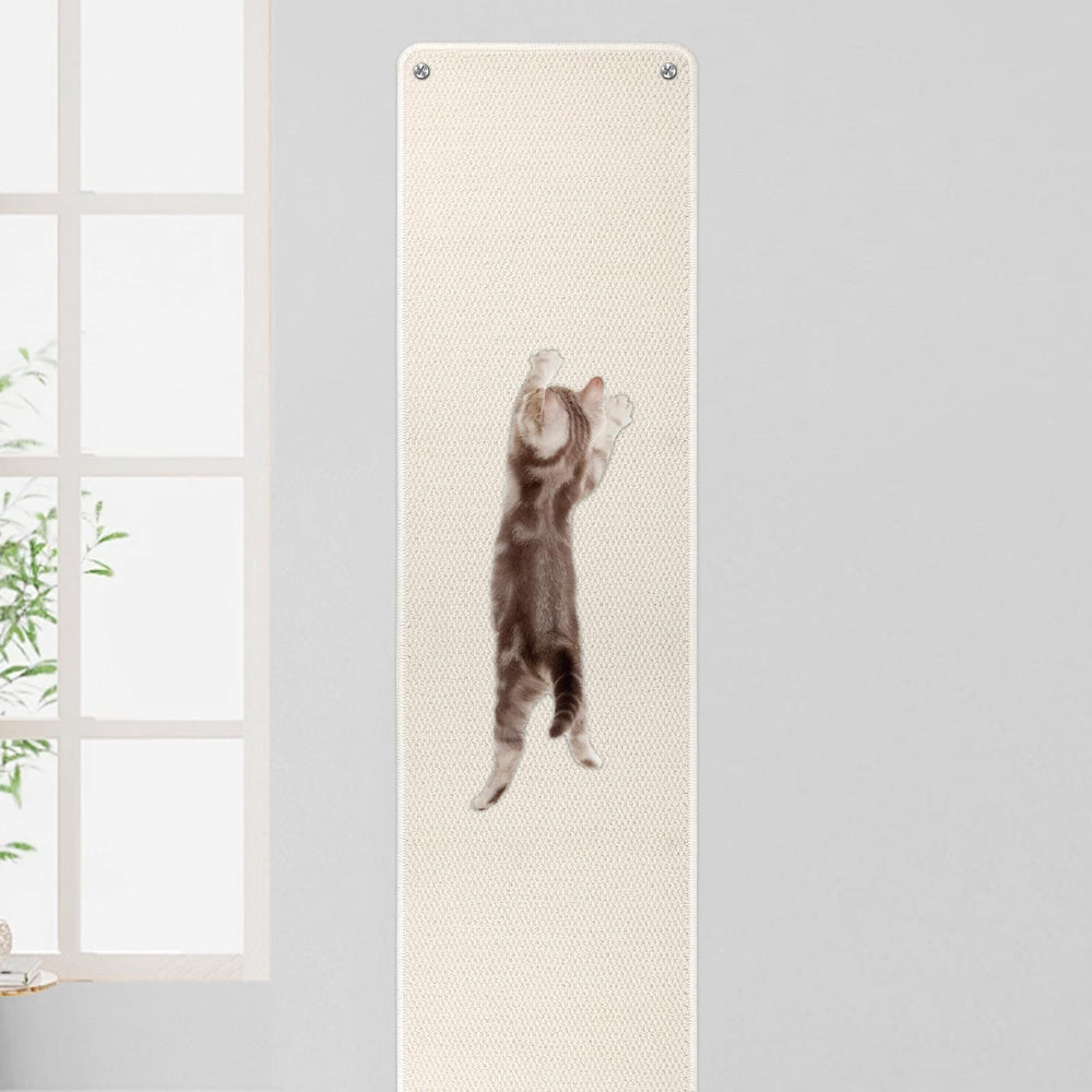 FHTONGE wall cat scratch pad 71x15-8 offers space-saving vertical scratching surface.