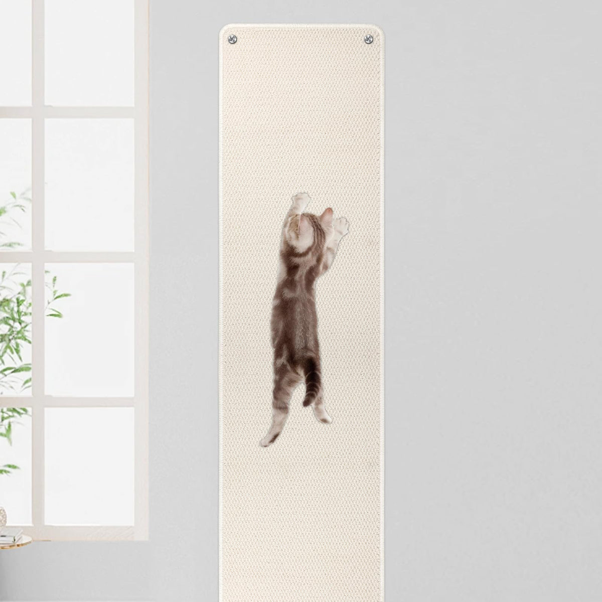 FHTONGE wall cat scratch pad 71x15-8 offers space-saving vertical scratching surface.