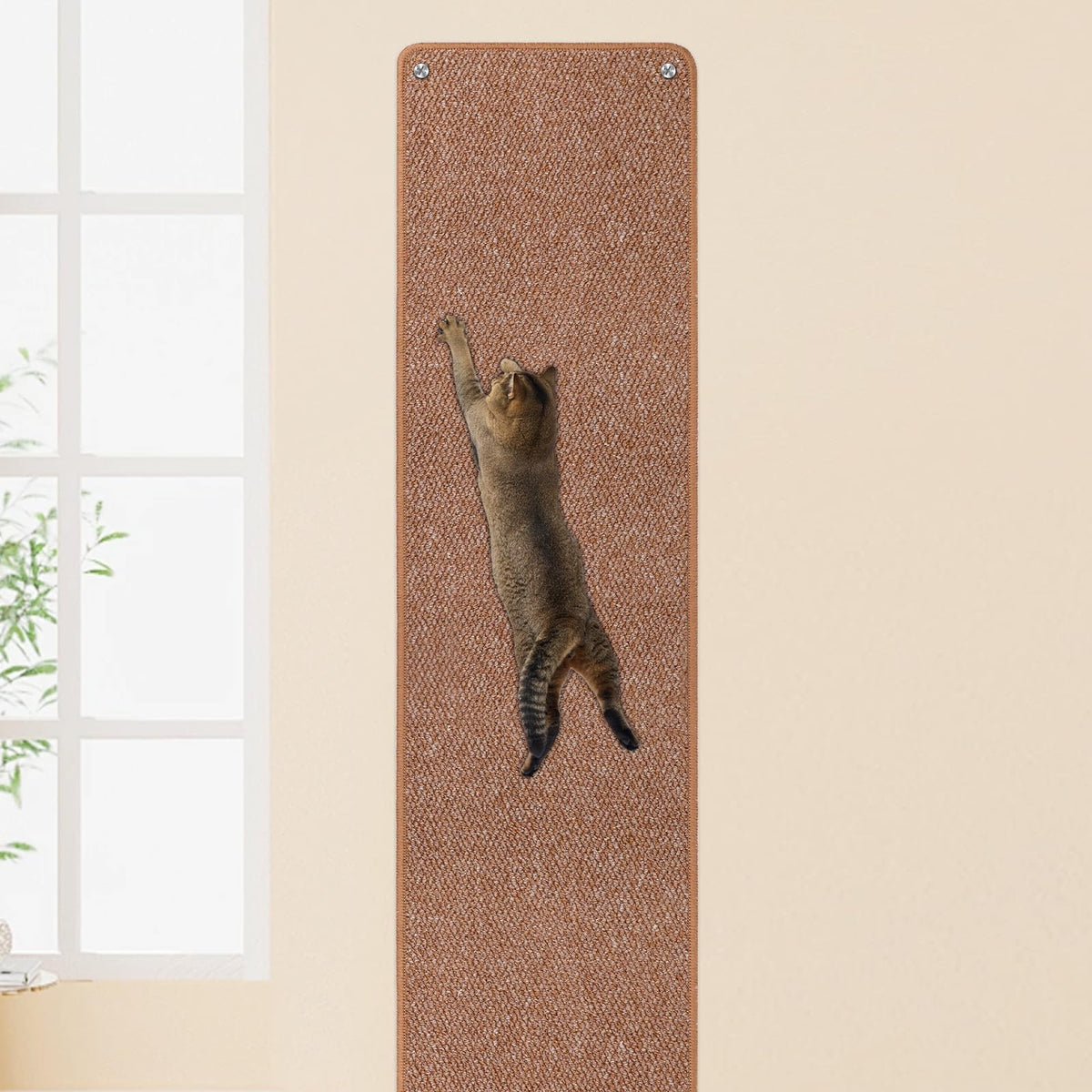 FHTONGE wall cat scratchpad 71x15 offers spacious surface for stretching and claw care.