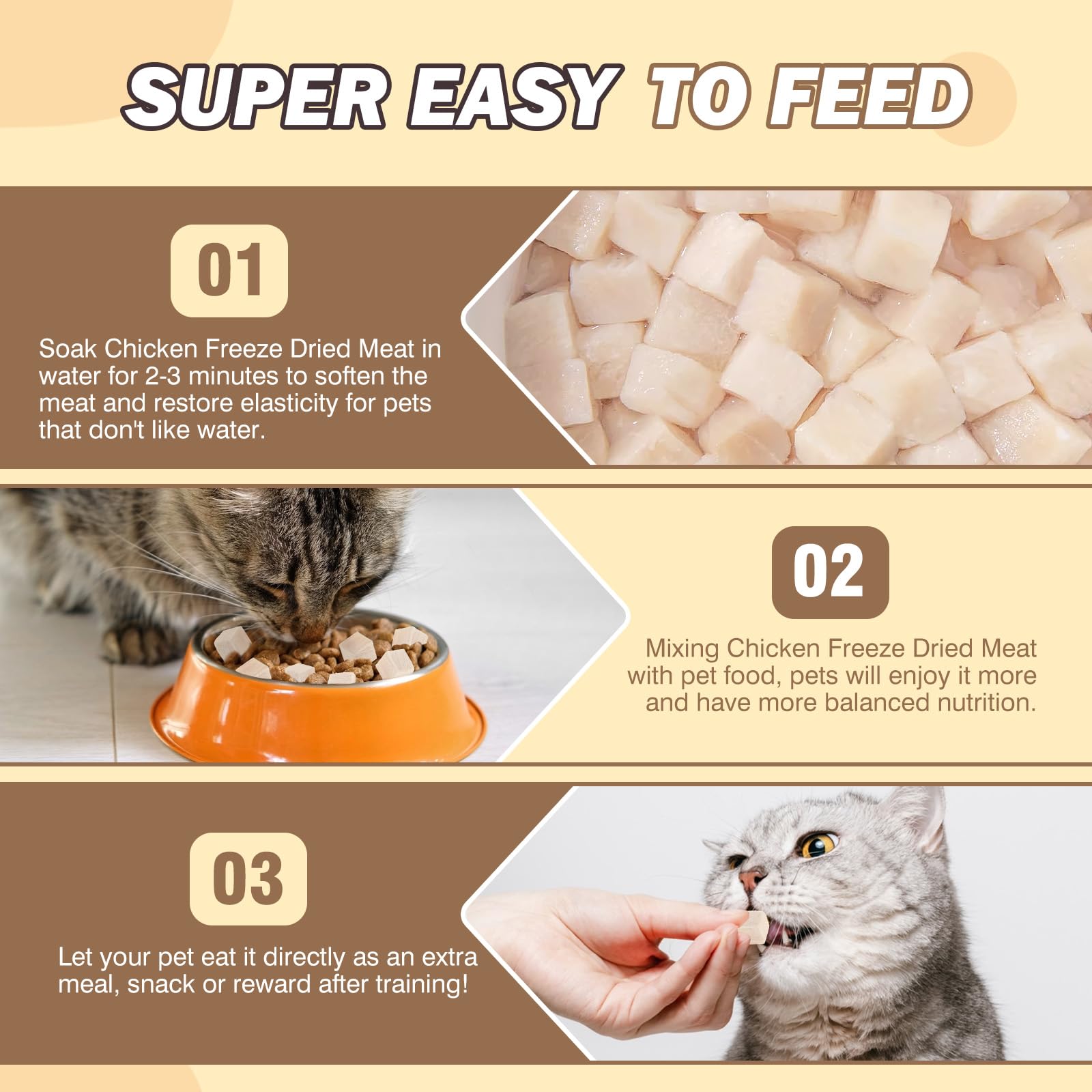 FHZRLP Freeze Dried Chicken dog-cat reward for training and daily treats