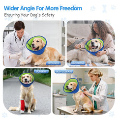 Fickte soft dog cone collar adjustable Velcro fit keeps collar secure.