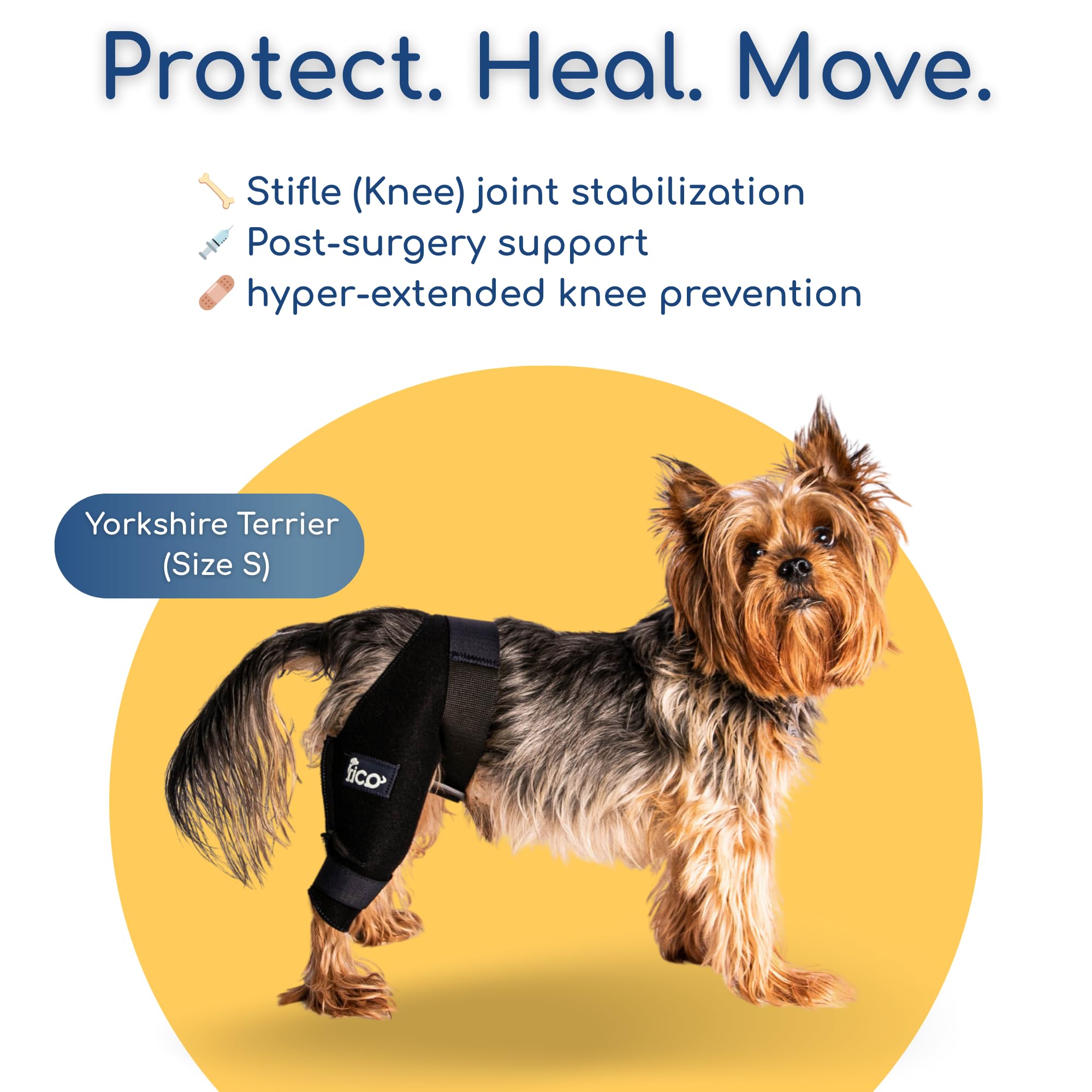 Fico dog knee brace lightweight design supports movement during walks