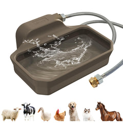 Ficuswin 135oz automatic dog water bowl side view with large capacity for outdoor hydration.