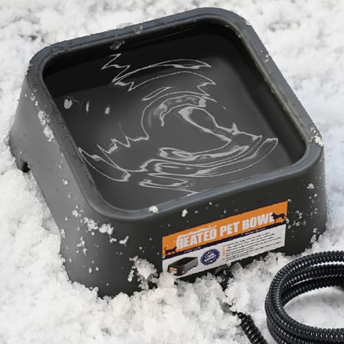Ficuswin heated water bowl 3-5L for outdoor hydration in cold weather.