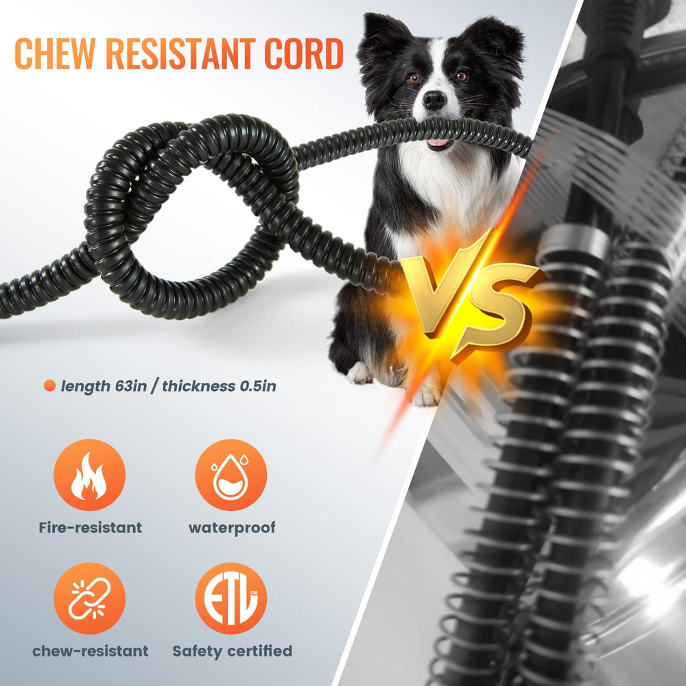 Ficuswin heated water bowl chew-resistant cord prevents nibbling damage.