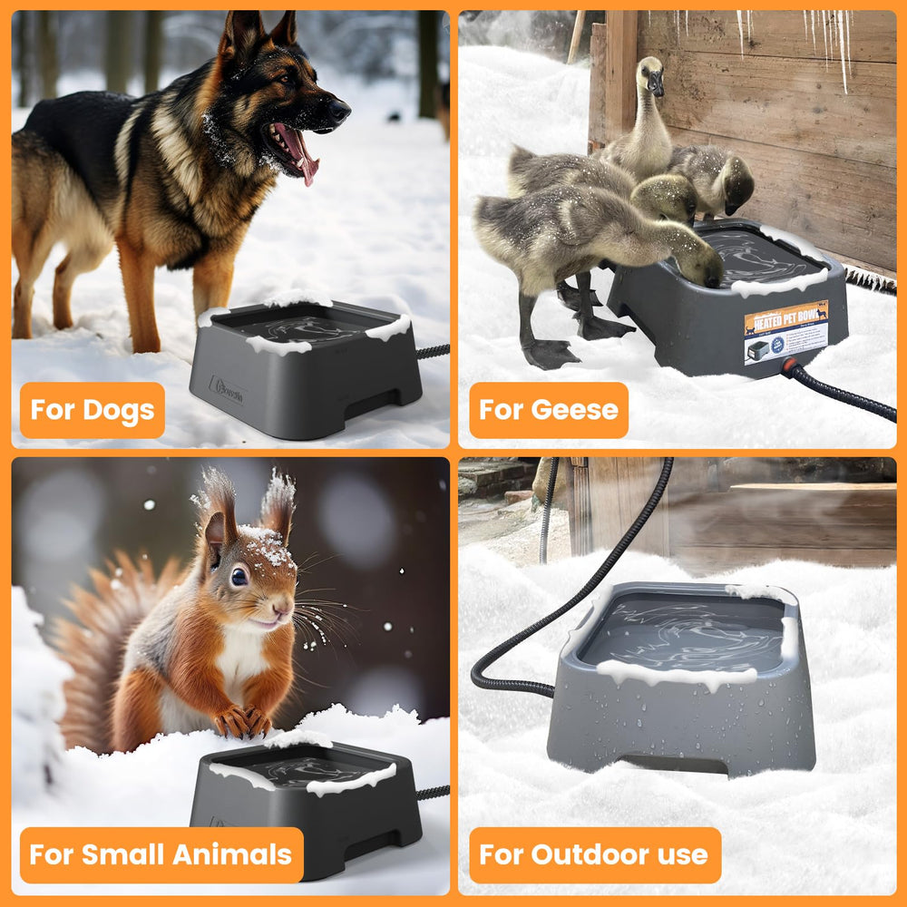 Ficuswin heated water bowl large 3-5L capacity reduces refilling.