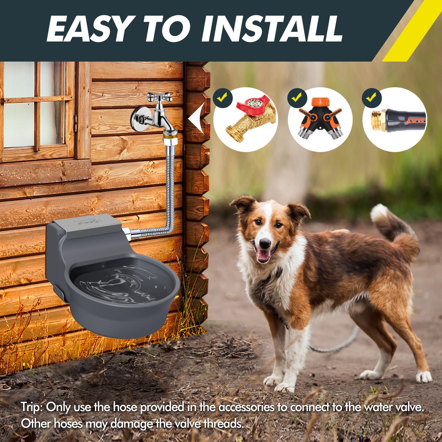 Ficuswin outdoor waterer used in gardens or farms for pets outdoors.