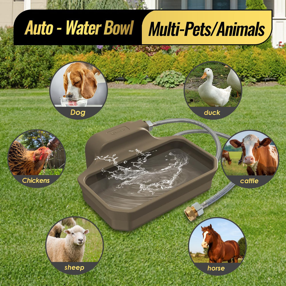 Ficuswin no-electricity operation design reduces shock risk while pets drink outside.