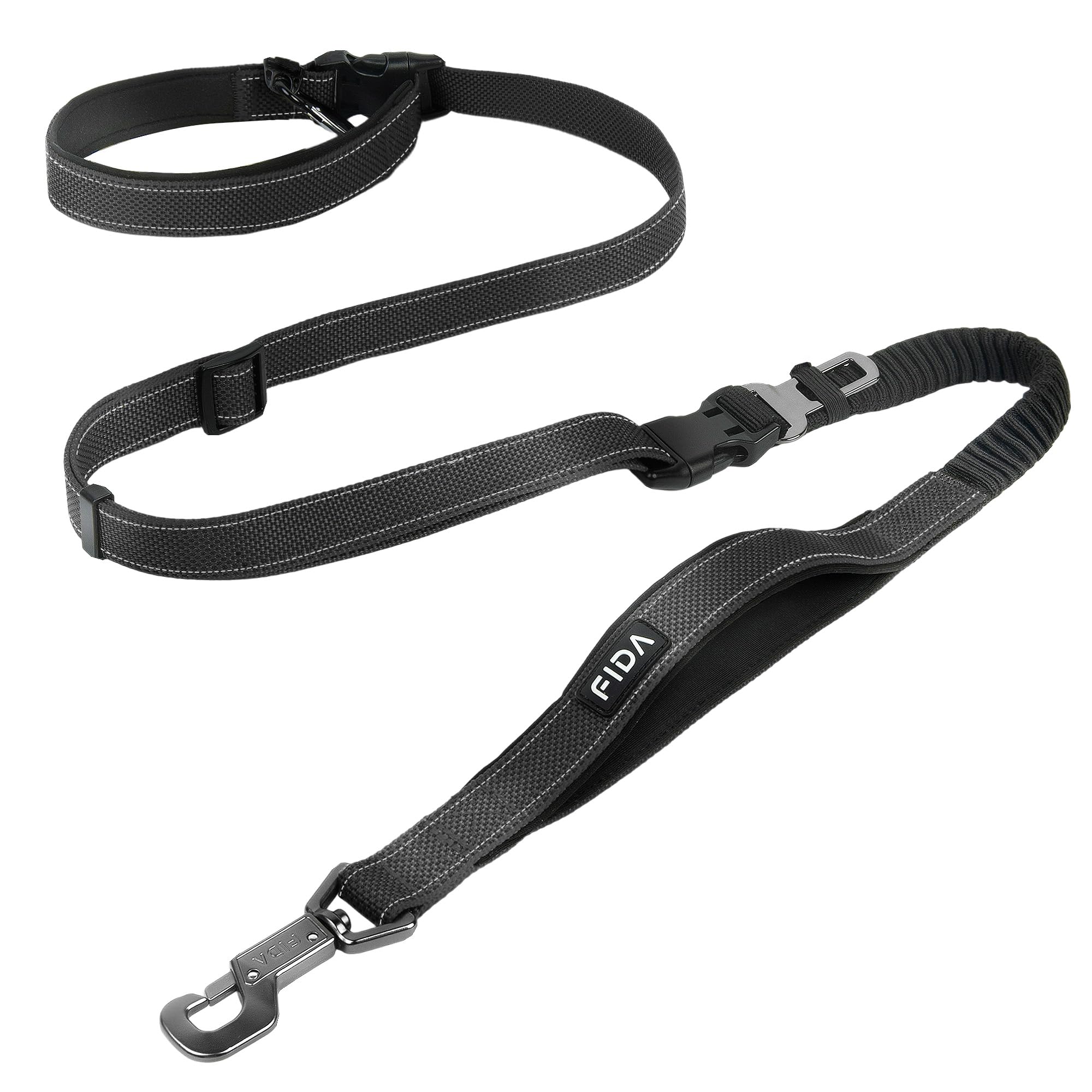 Fida 6-in-1 overview shows versatile leash for hands-free walking and control on busy streets