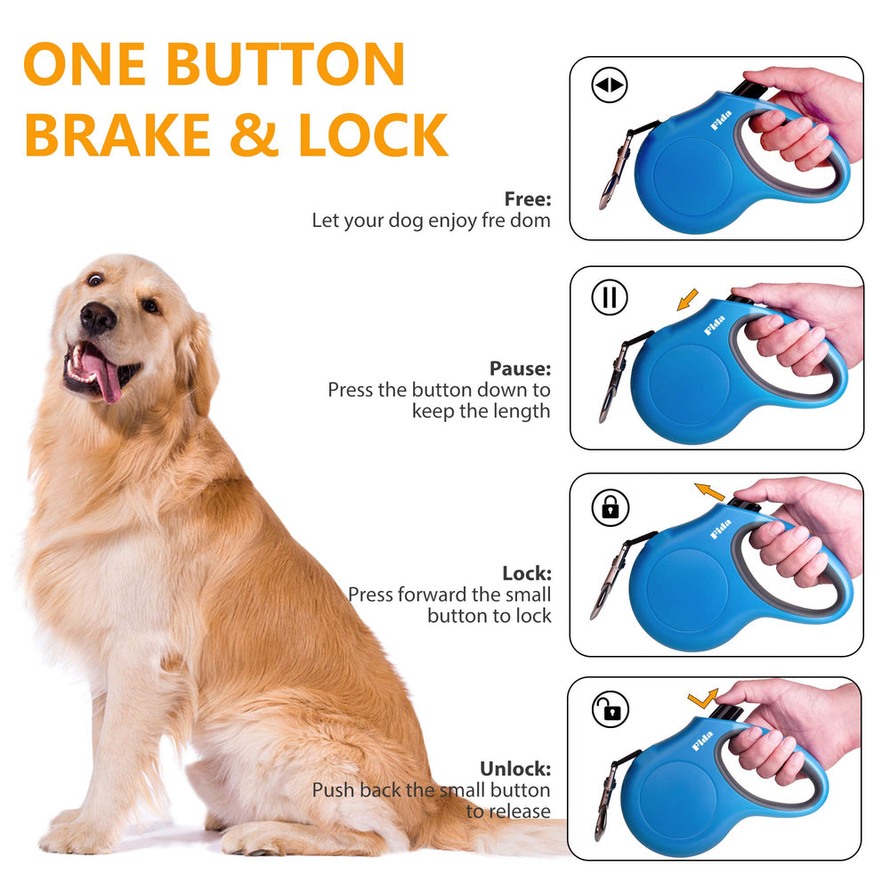 Fida anti-slip handle provides a secure grip during energetic dog walks.