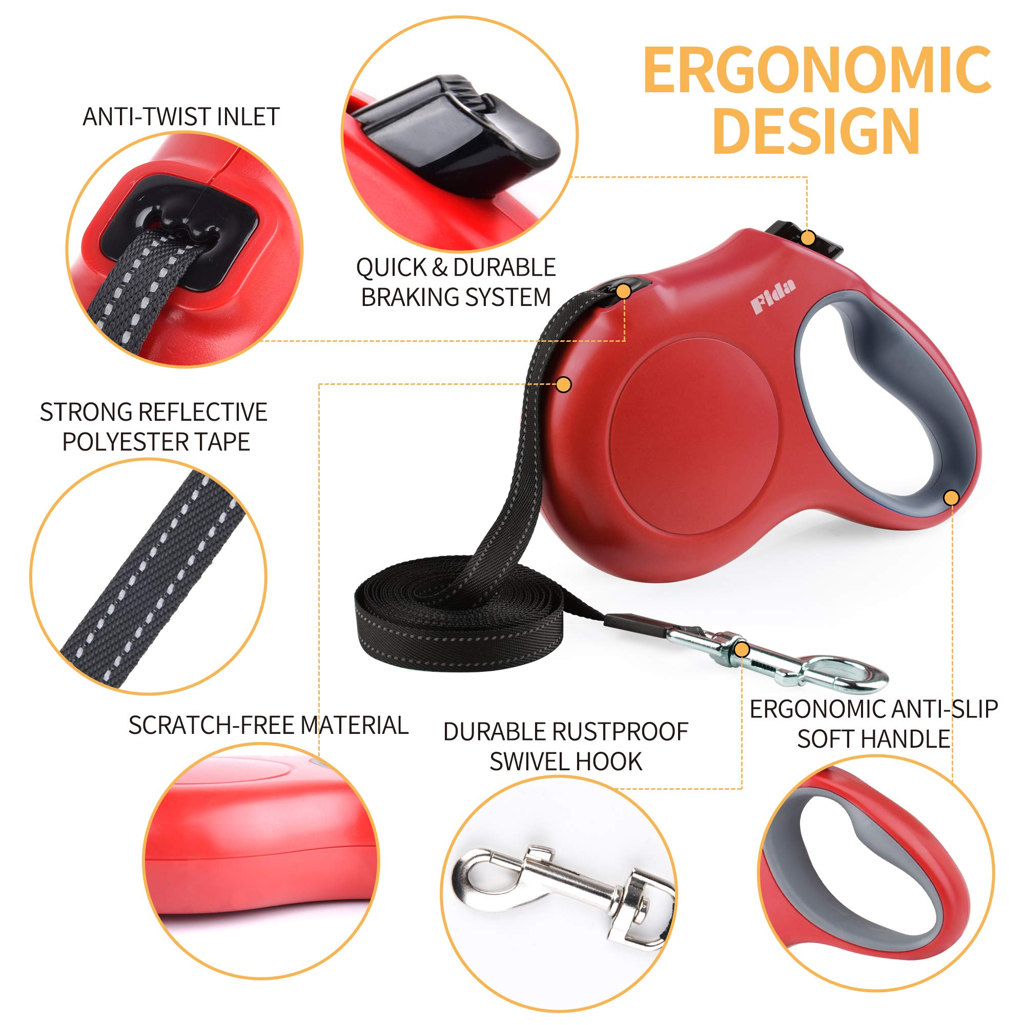 Fida anti-slip handle provides a secure, comfortable grip during walks