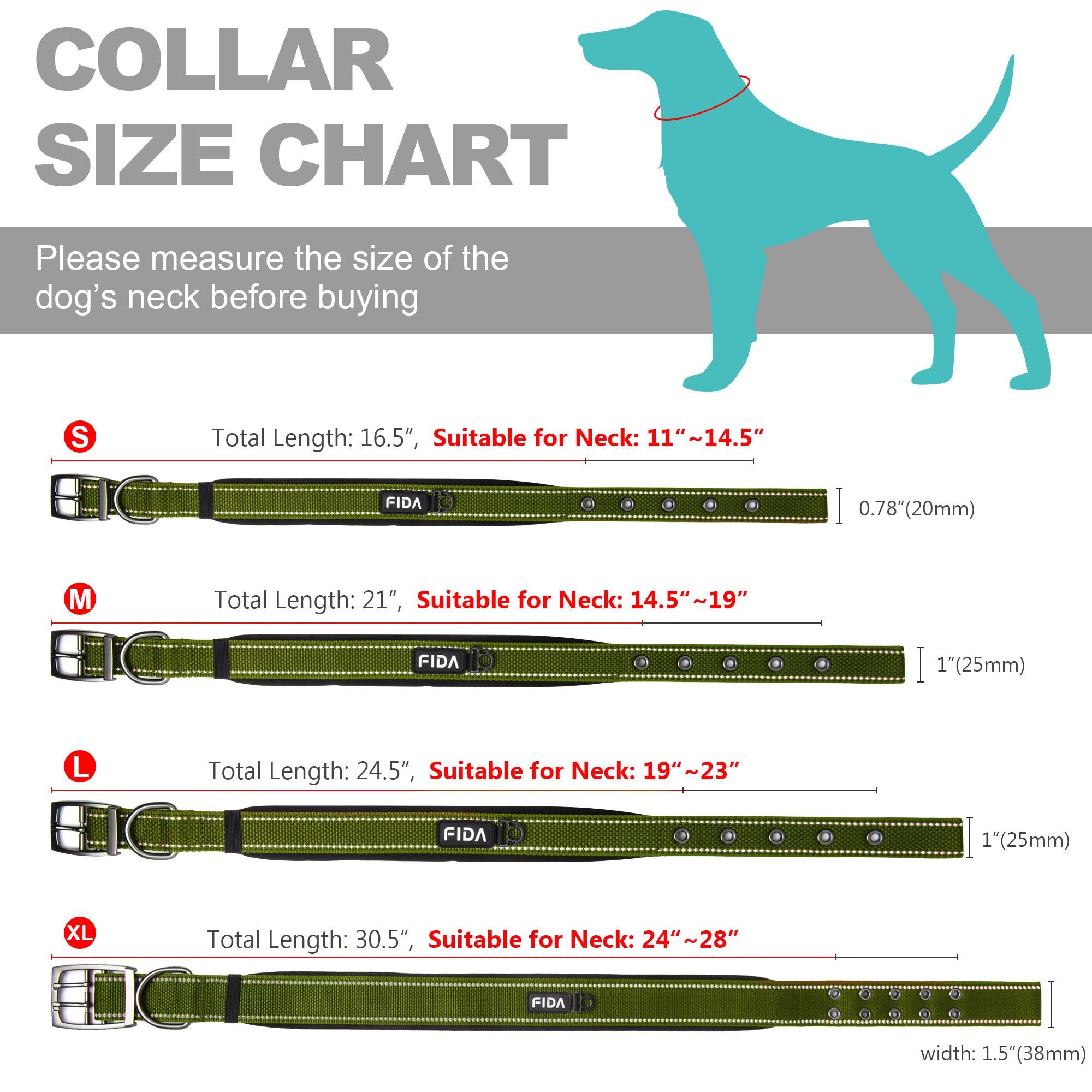 Fida collar ideal para uso diario y actividades al aire libre.