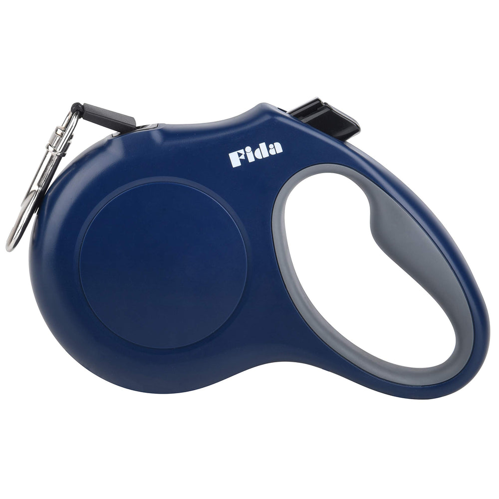 Fida correa retráctil para perros pequeños, 10 ft, azul marino, paseo cómodo.