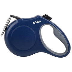 Fida correa retráctil para perros pequeños, 10 ft, azul marino, paseo cómodo.