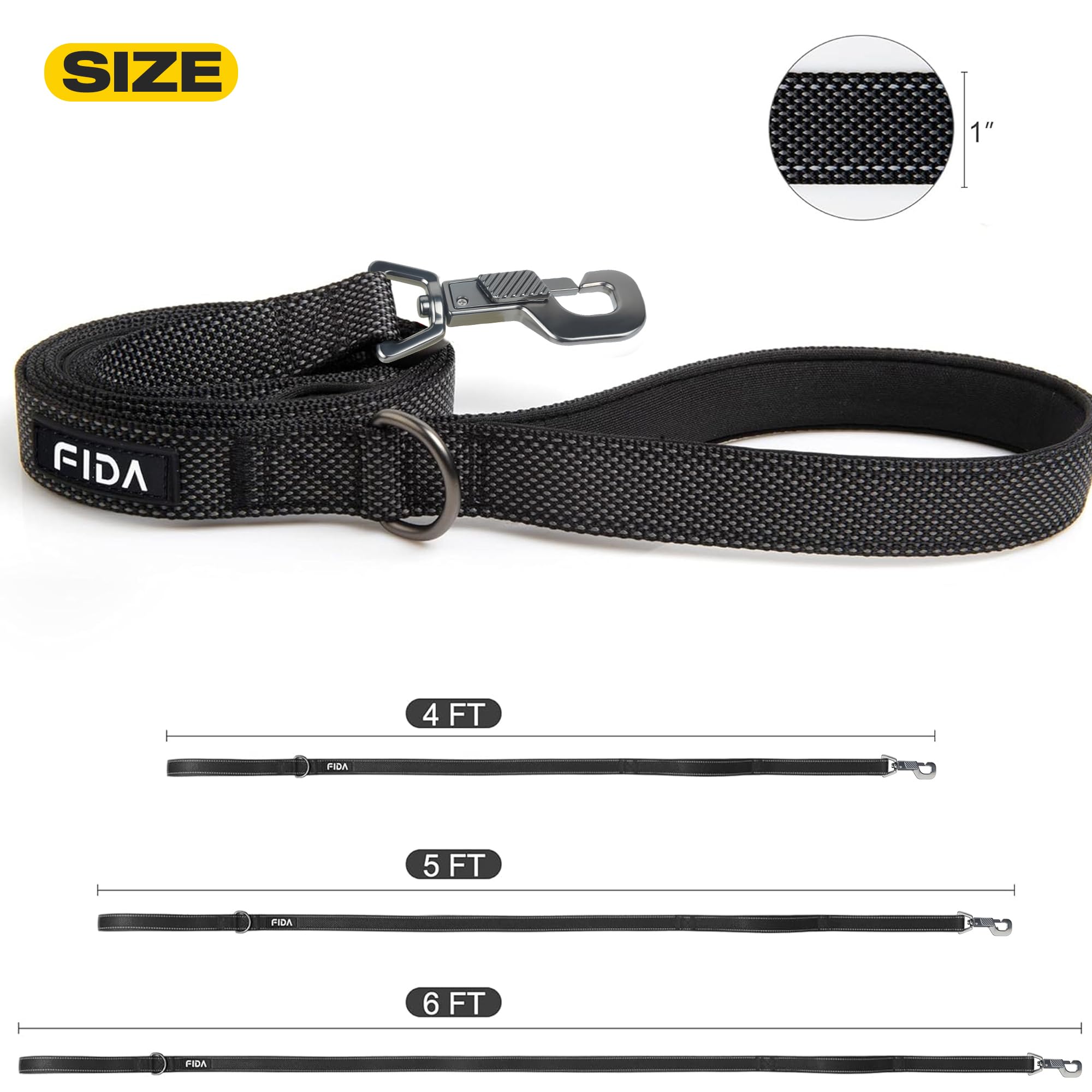 Fida 1-inch nylon leash delivering durable strength for daily use