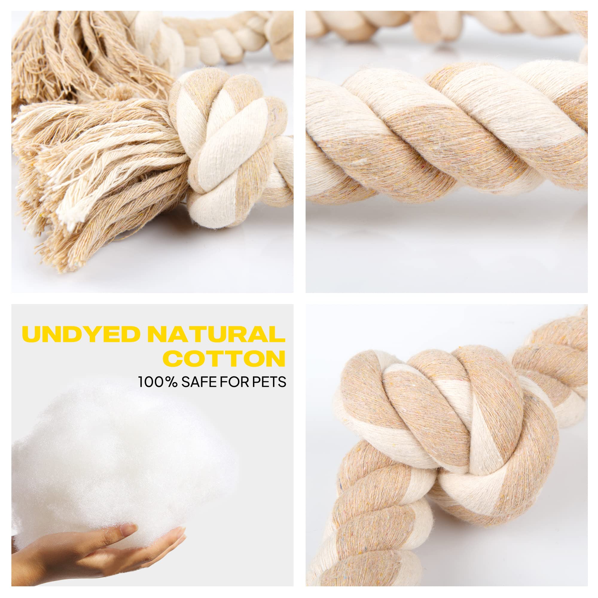 Fida dog rope toy large 4.7-inch knot promotes interactive play and grip.