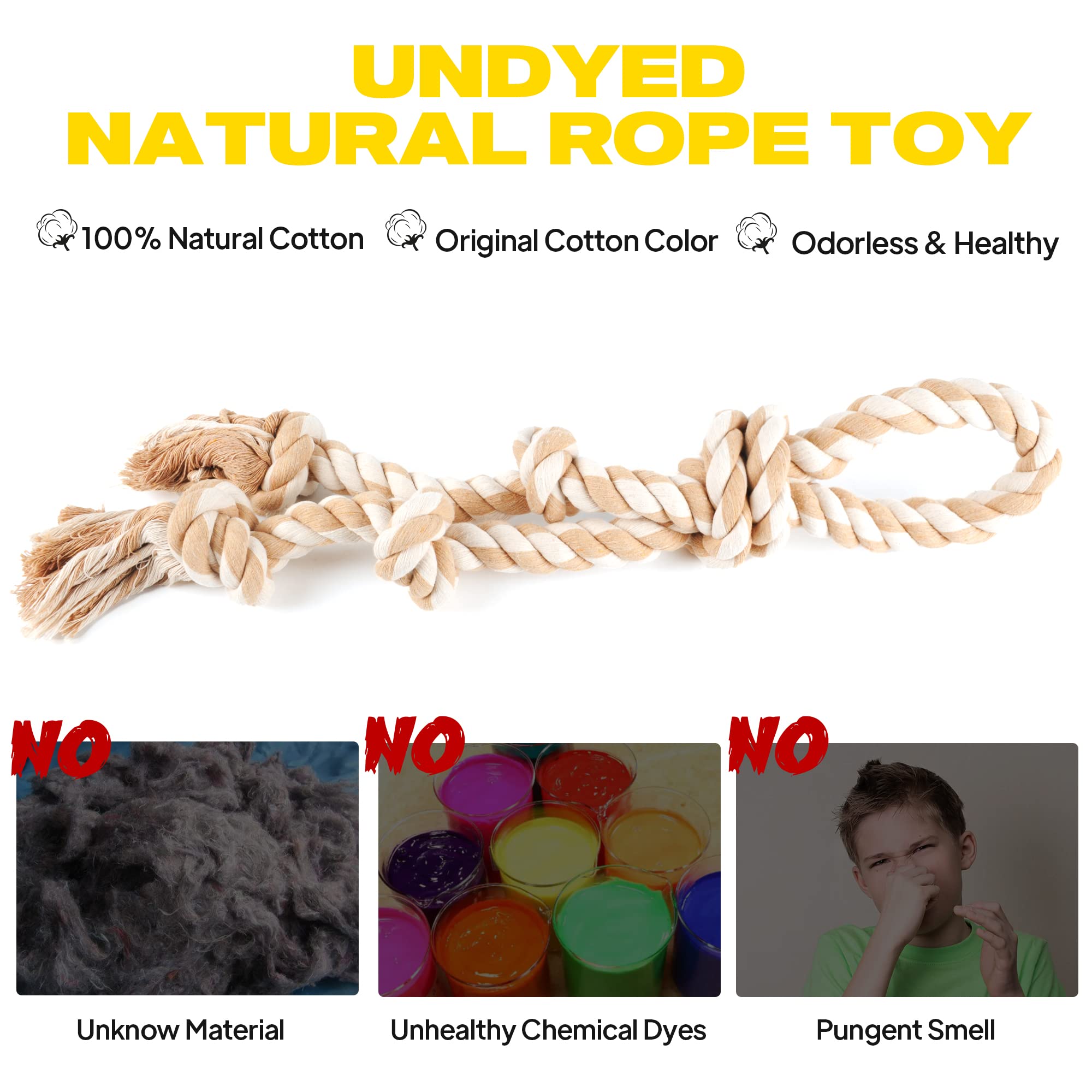 Fida dog rope toy for tug of war designed for strong chewers.