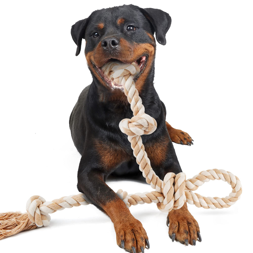 Fida dog rope toy with undyed natural cotton for safe chewing sessions.