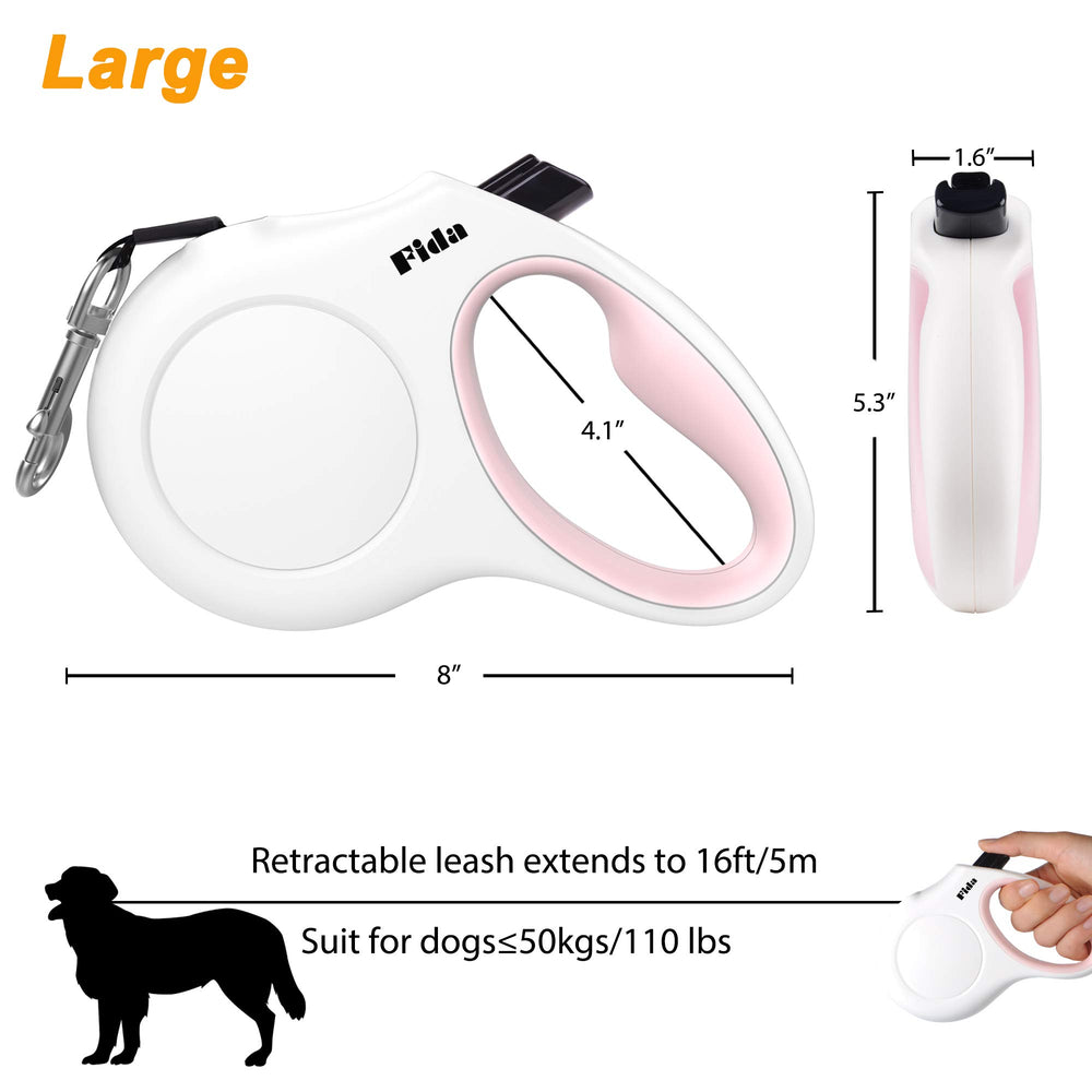 Fida dog waste bag holder included for quick cleanup on outings.