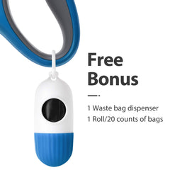 Fida leash dispenser blue attached for quick access to poop bags.