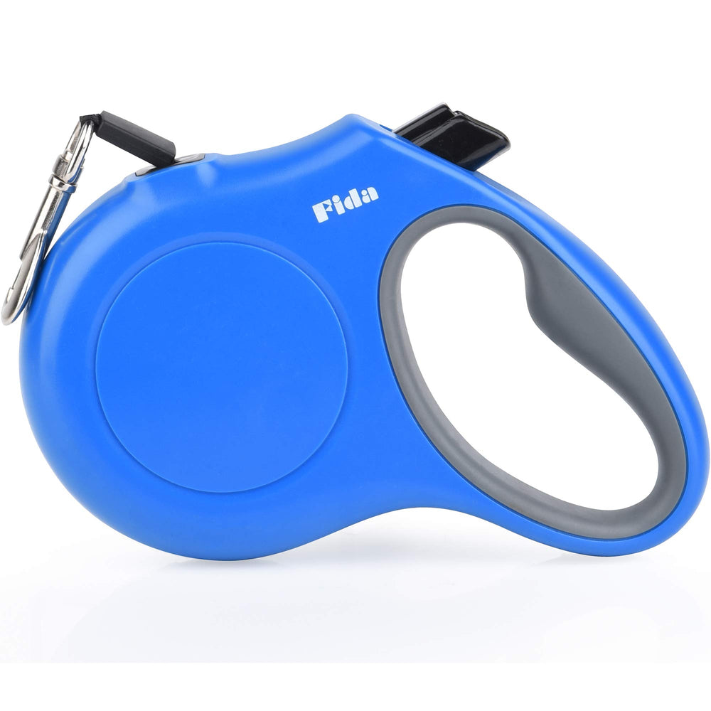 Fida retractable dog leash 16ft handle close-up shows soft grip for comfortable walks