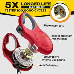 Fida retractable dog leash 16ft ergonomic handle enhances comfort on long walks.
