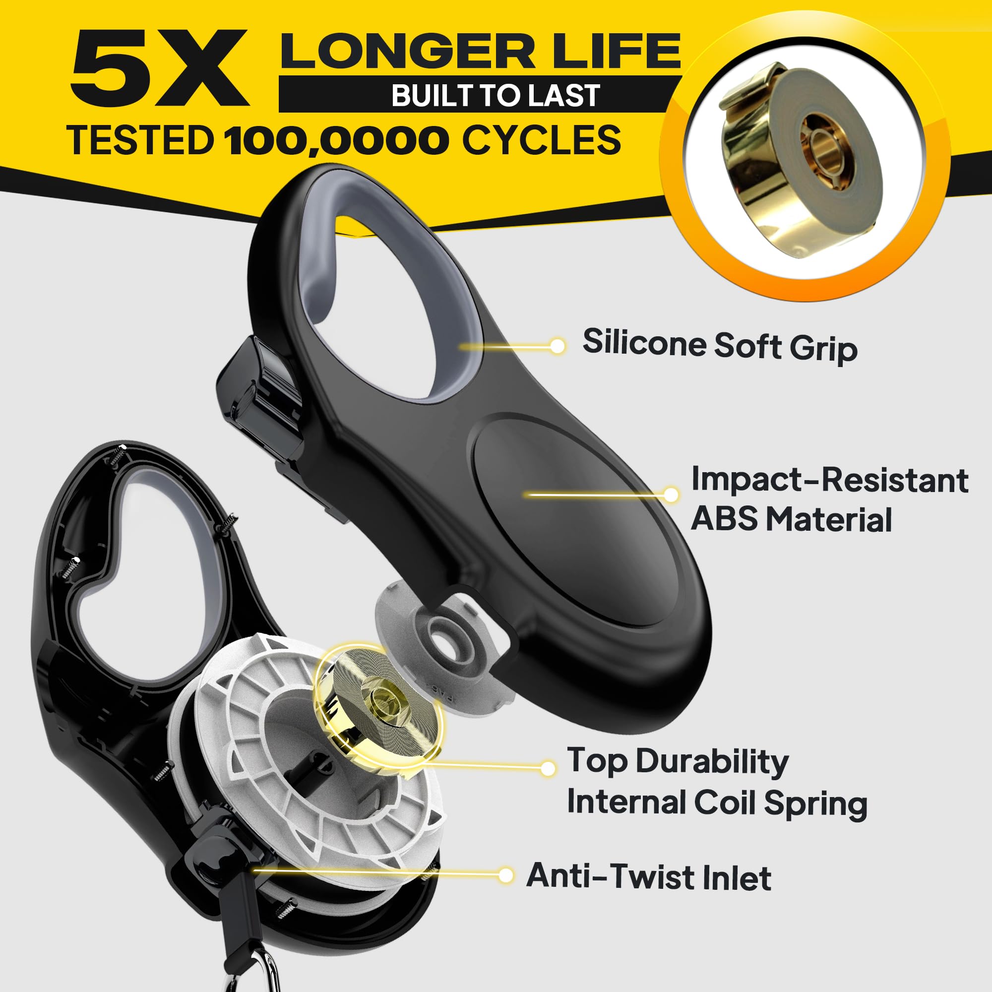 Fida retractable dog leash 16ft reflective tape increases visibility during night walks.