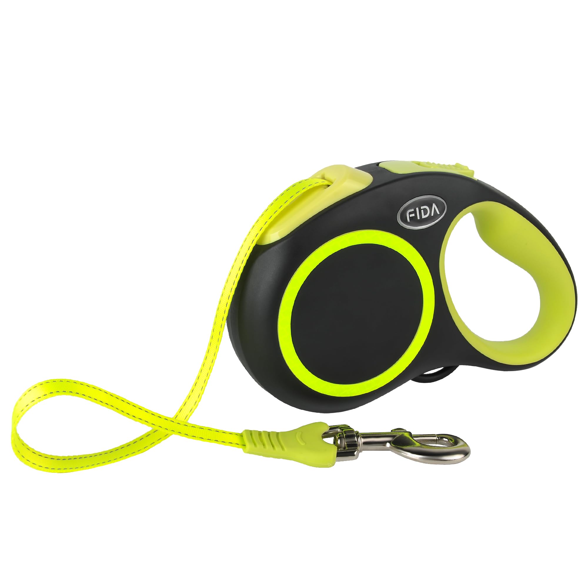 Fida retractable leash reflective for safer evening walks.