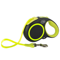 Fida retractable leash reflective for safer evening walks.