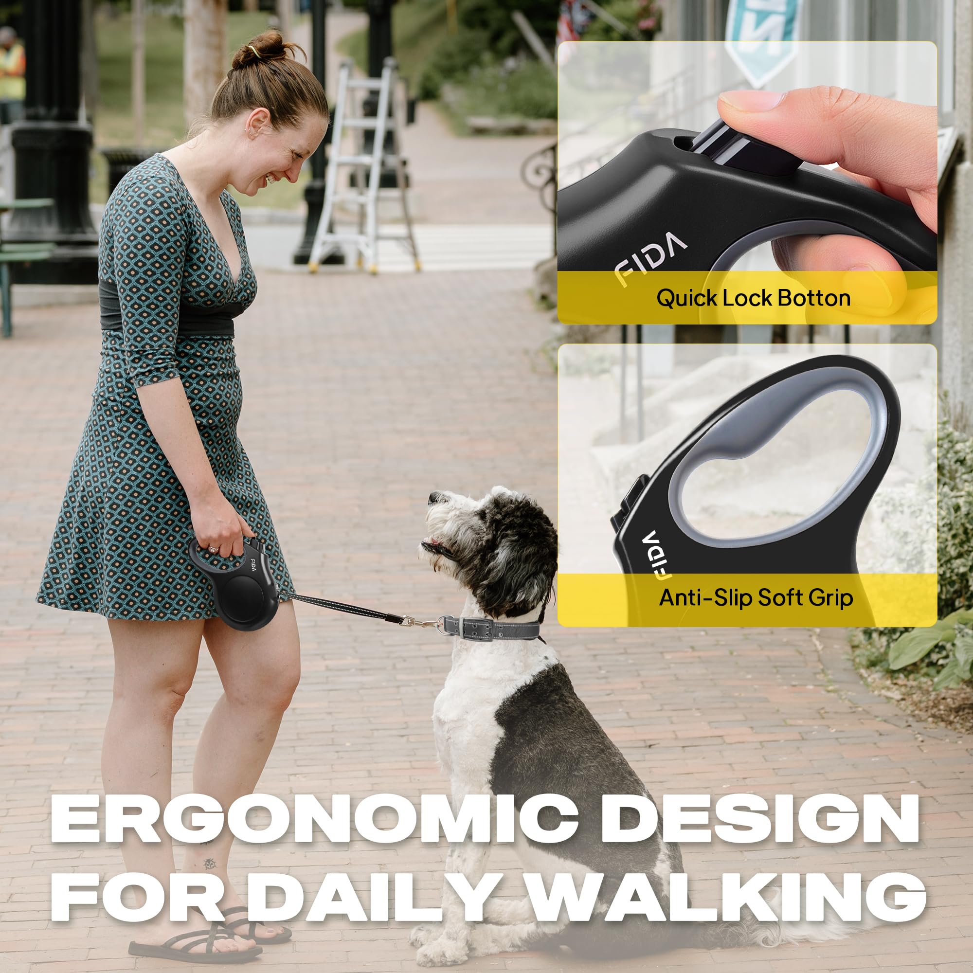 Fida leash features rustproof swivel hook for durable, long-lasting performance.