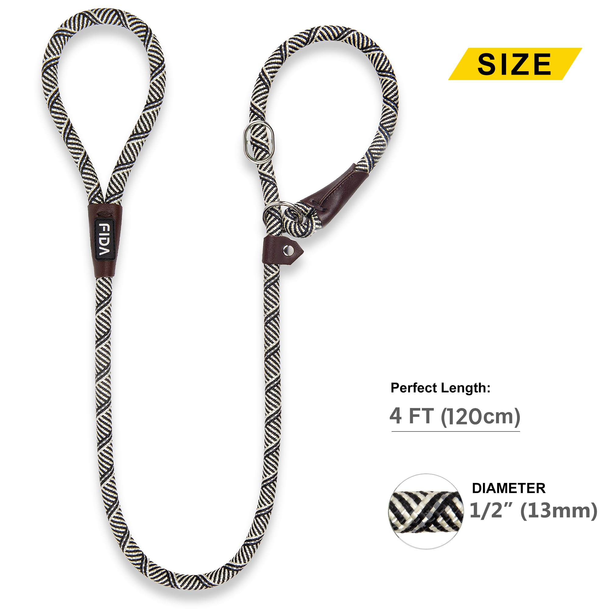 Fida Slip Leads lightweight nylon rope reduces fatigue on long walks