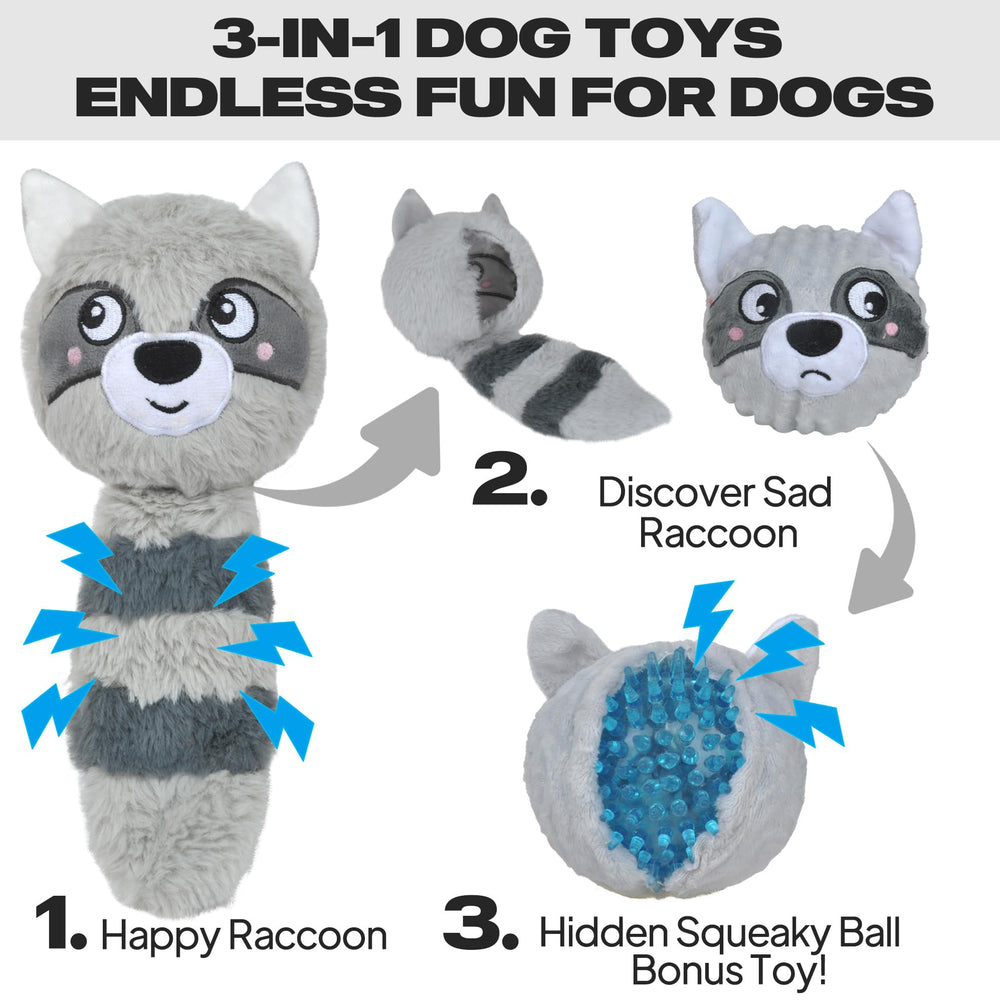 Fida squeaky dog toy reveals plush balls inside for multi-layer play