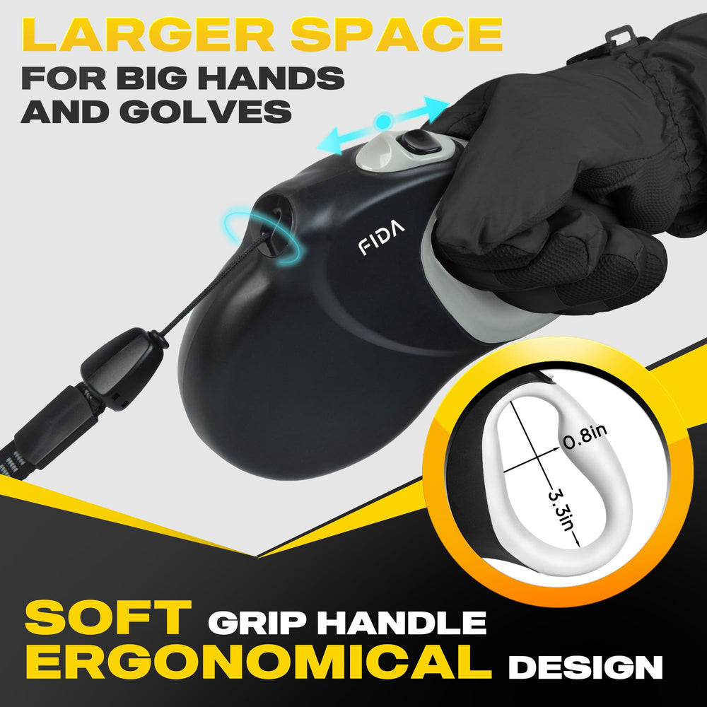 Fida soft grip handle provides comfortable extended walks.