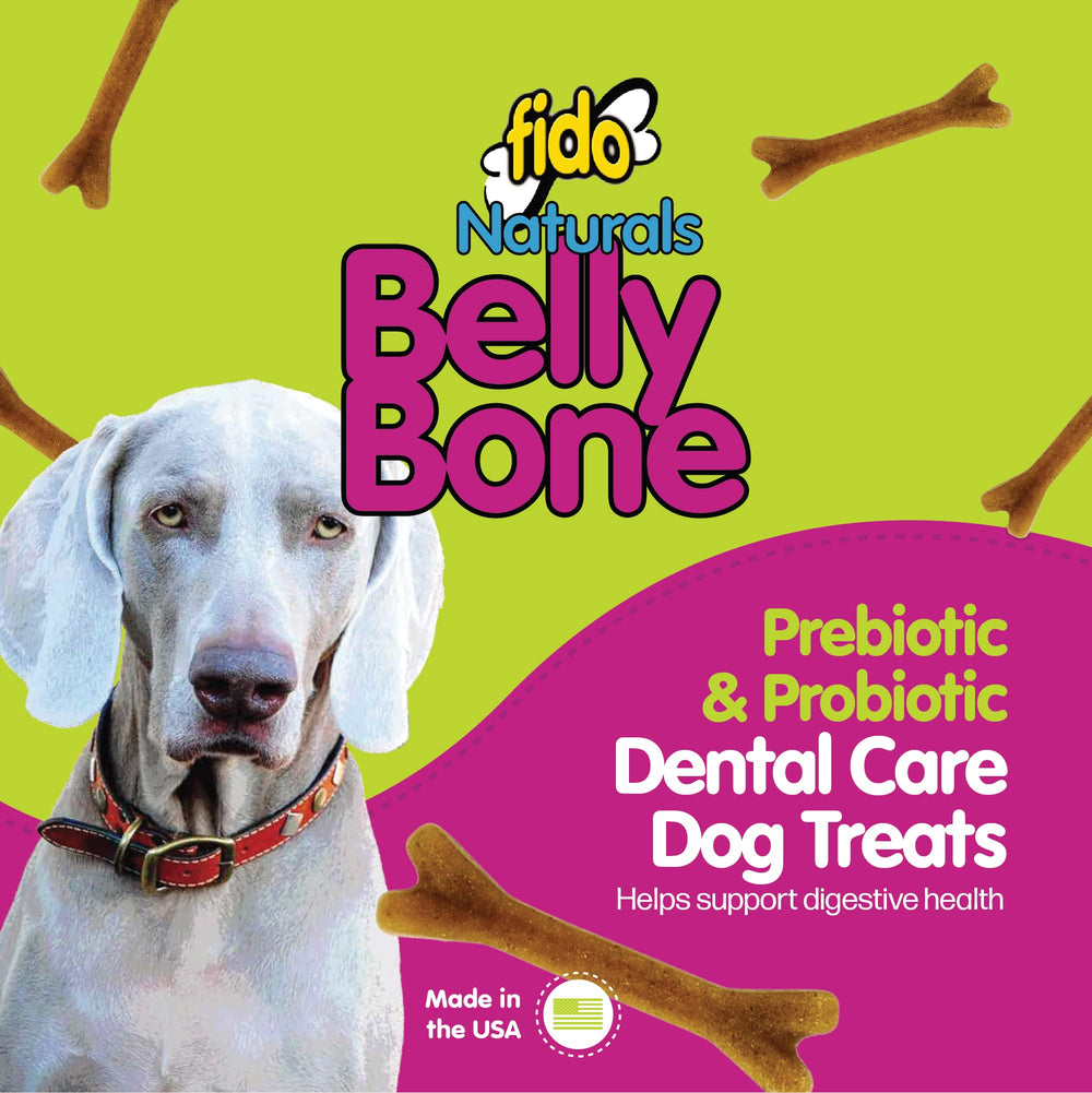 Fido Belly Bones closeup texture shows a crunchy, dental-friendly chew.