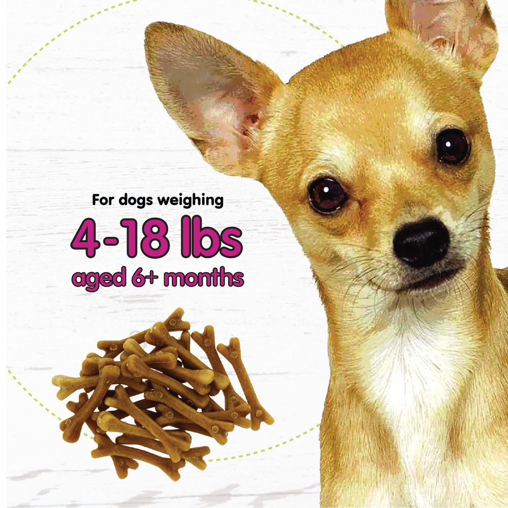 Fido Belly Bones mini, elaborado en Estados Unidos con ingredientes naturales.