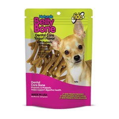 Fido Belly Bones mini, premios dentales de yogur para aliento más fresco.