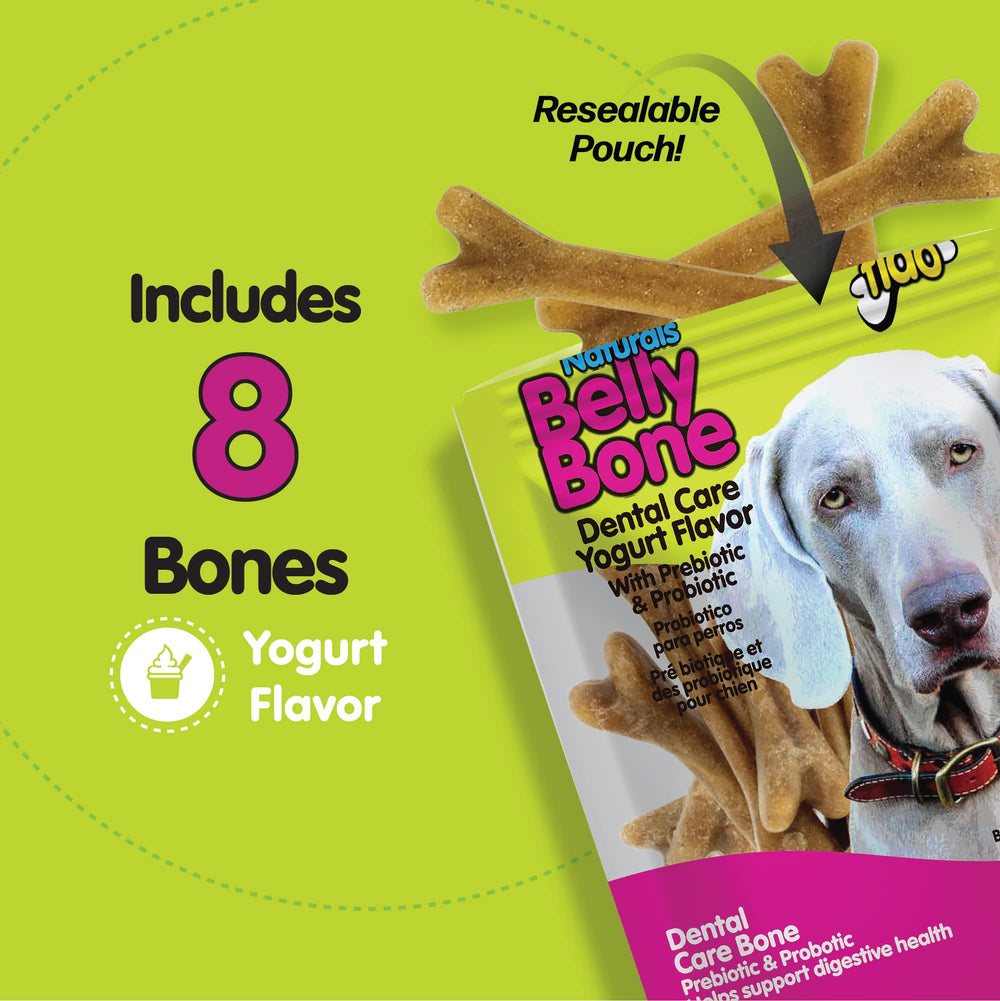 Fido Belly Bones resealable pouch image emphasizes mess-free storage.