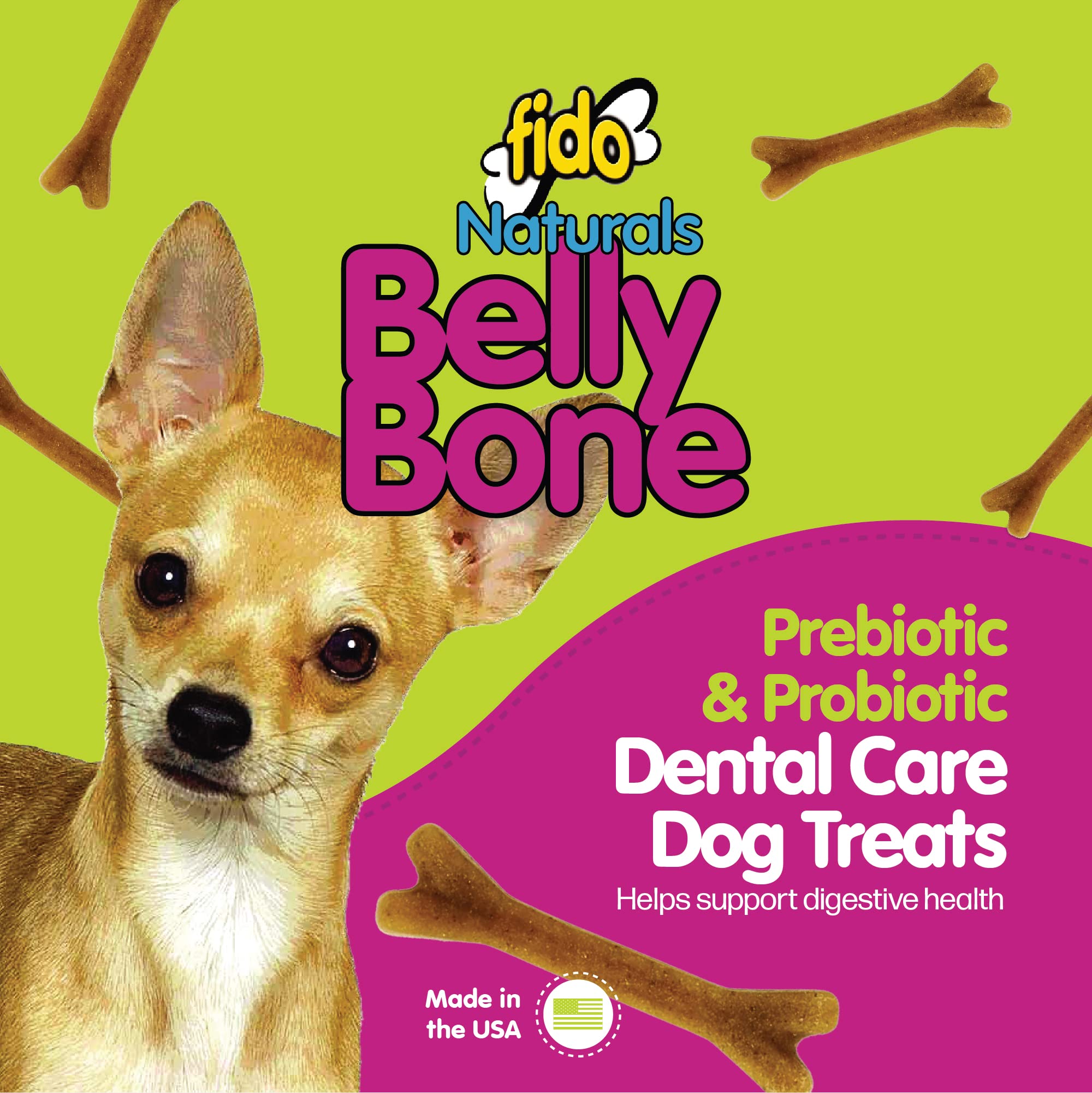 Fido Belly Bones yogurt-flavored close-up shows texture and palatability for picky eaters