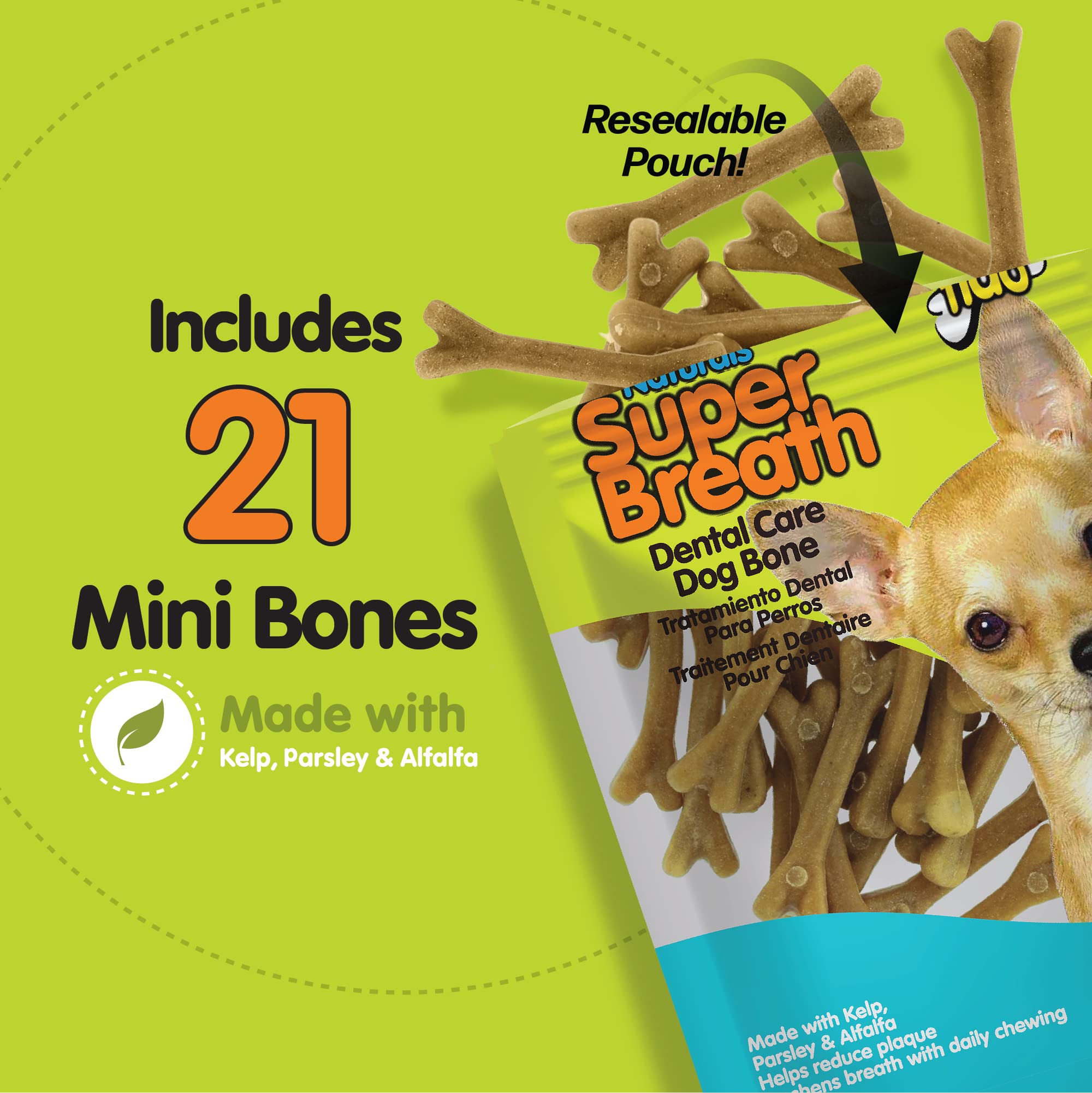 Fido breath-freshening dental bone in action for small breeds