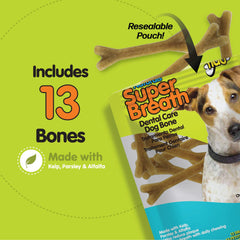 Fido Super Breath bones with v-groove design for easy hold and gum massage.