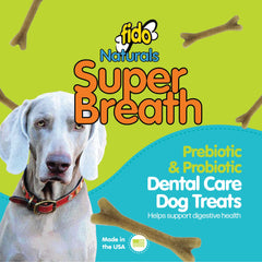 Fido Super Breath dental bones—3 bags in a bulk pack for easy storage.