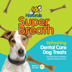 Fido three-pack dog chews with a v-groove design for easy hold and gum massage.