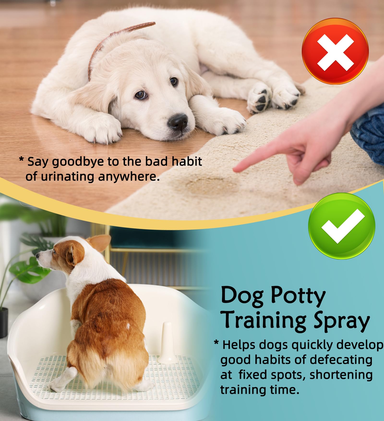 FidoFlix Go Here outdoor-use supports outdoor lawn or garden potty guidance