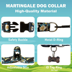Fidohug adjustable martingale collar size chart view demonstrates sizing options