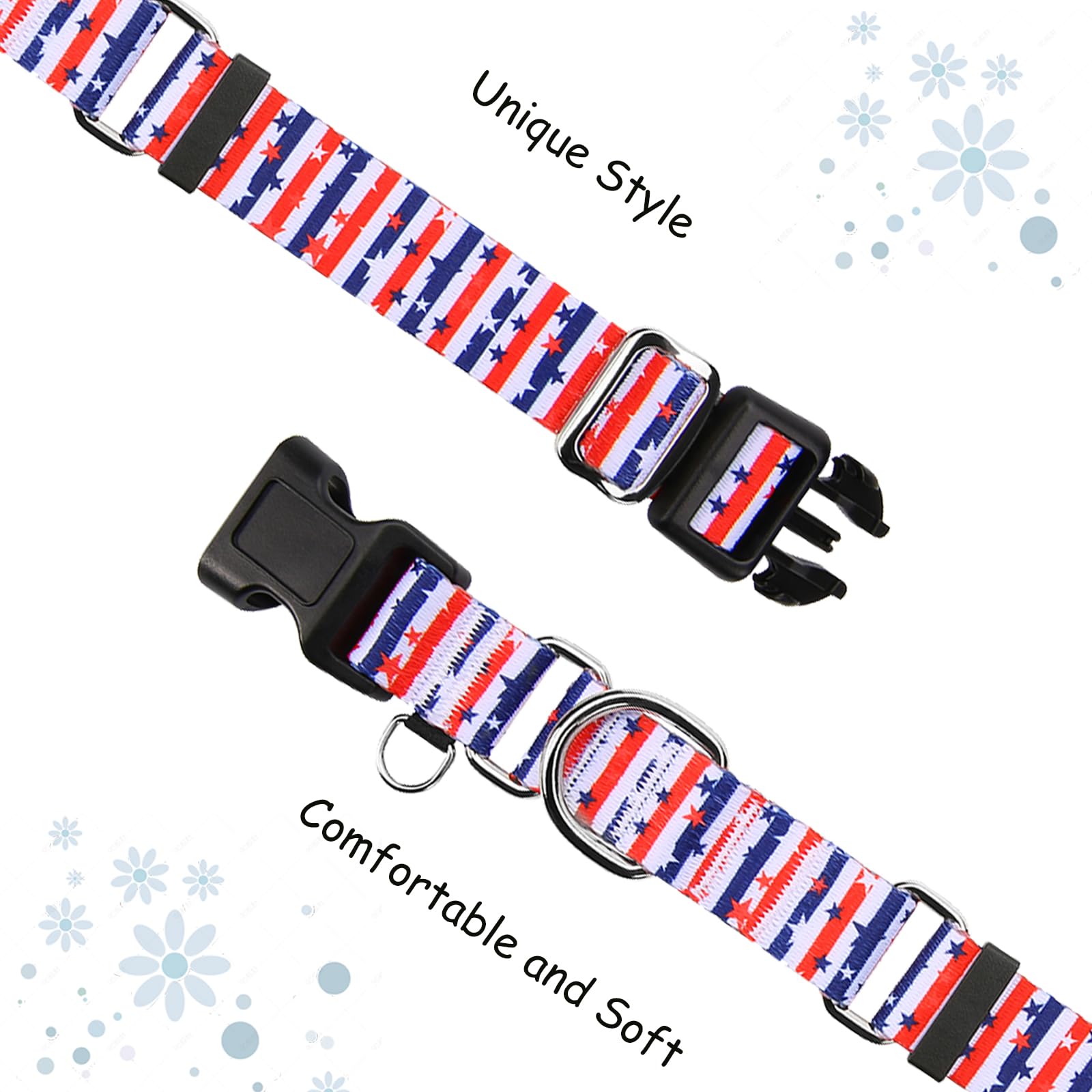 Fidohug American Flag Martingale Collar buckle closeup highlighting quick-release feature.