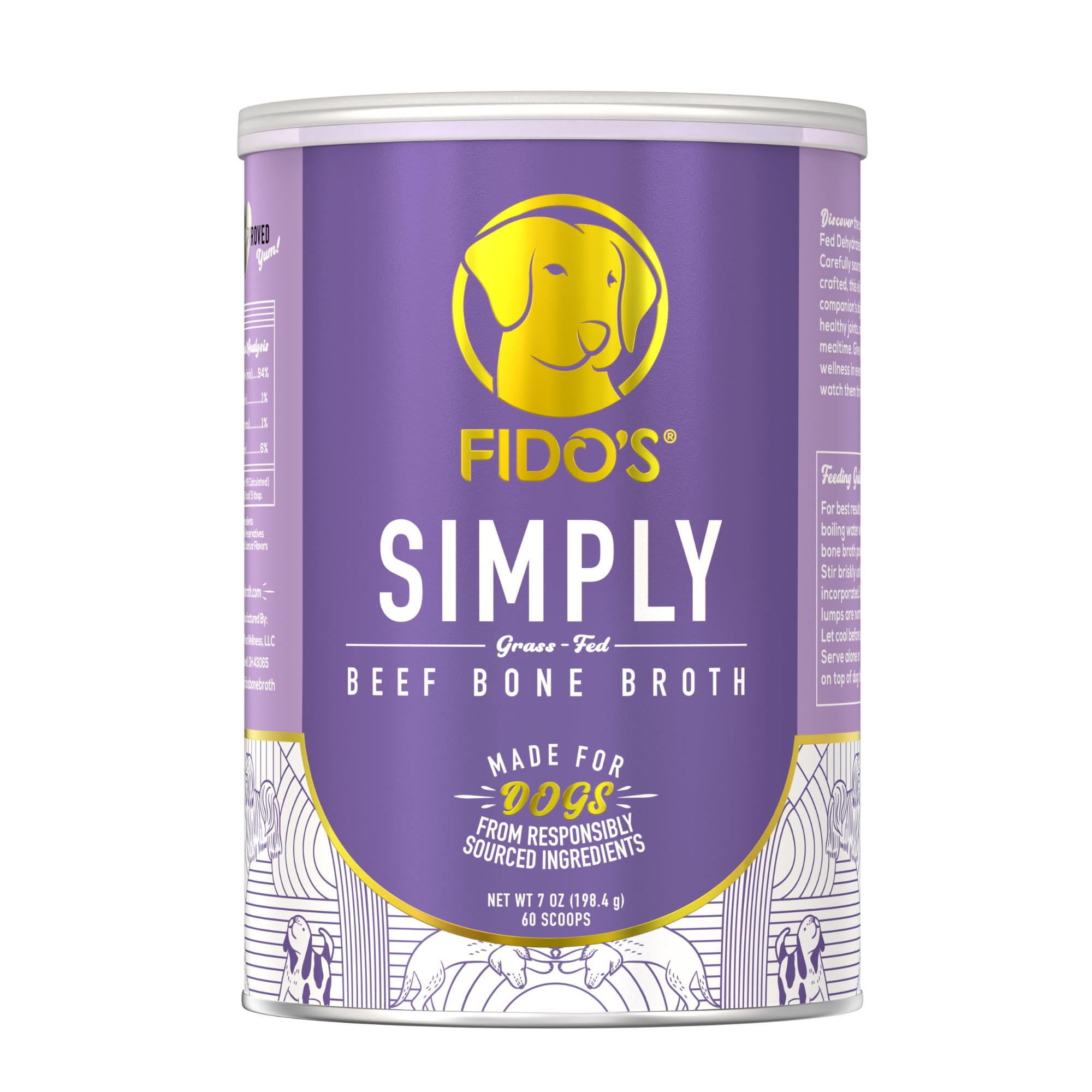 Fido's dog enjoying a meal with bone broth improves mealtime satisfaction.