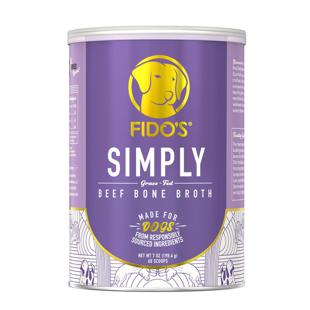 Fido's dog enjoying a meal with bone broth improves mealtime satisfaction.